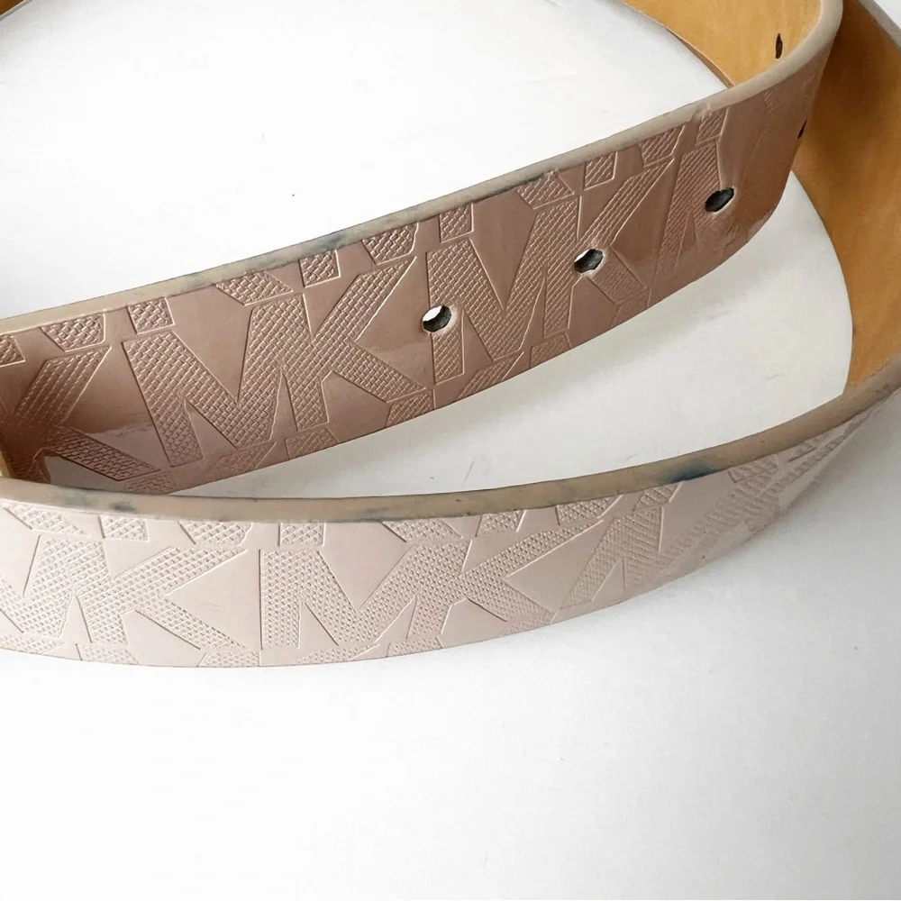 SZ L Michael Kors Pink Monogram Patent Belt - Picture 2 of 8
